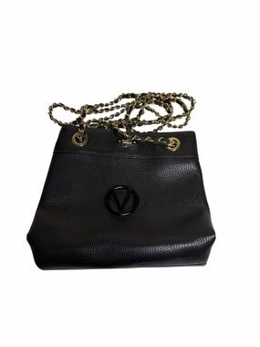Valentino Garavani Black Leather Chain Shoulder Bag